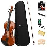 Violin 4/4 Full Size for Adults, Violin Set for Beginners with Case, Bow, Extra Strings, Tuner, Lesson Book - Stringed Musical Instruments