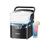 SenCre Nugget Ice Maker with Handle, 40lbs/Day Countertop Ice Maker Ready in 5 Mins, Soft Sonic Ice, Auto-Cleaning Ice Makers Portable Ice Machine for Home Kitchen Office Party & Large Families