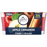 Glade 1-Wick Scented Candle Jar, Apple Cinnamon, Air Freshener Infused with Essential Oils, 4.08 Oz, 2 Count