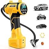 Tire Inflator Portable Air Compressor Built-in Battery - Corded/Cordless Tire Inflator - 9600 mAh & 12V DC, 2X Faster Inflation Handheld Air Compressor, 160PSI Air Pump for Car, SUV, Motorcycle, Ball