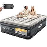 OhGeni Air Mattress Queen with Built in Pump, Inflatable Mattress Blow Up Mattress 18 Raised Comfort,Upgraded Surface Portable Bed, Air Bed for Home, Guest, Camping, Colchone Inflable, 650 lbs