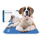 The Green Pet Shop Cool Pet Pad - Extra Large, Blue - Self-Cooling, Pressure Activated Mat for Dogs & Cats from 80+ lbs - Non-Toxic Gel, No Water Needed