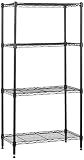 Amazon Basics 4-Shelf Steel Wire Storage Shelves for Garage, Adjustable Metal Shelving Unit, 200 lbs Per Shelf, 23.2" W x 48" H x 13.4" D, Black