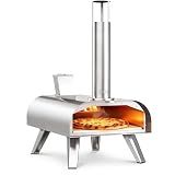 BIG HORN 12" Outdoor Pizza Oven, 1110°F, Wood Pellet, Gas & Electric