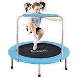 Serenelife 3FT/ 36" Toddler Trampoline with Foam Handle – Foldable Mini Trampoline for Kids Ages 0–5, Indoor & Outdoor Use, Non-Slip Design, Ideal Birthday Gift
