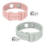 Motion Sickness Bracelets Wristband Sea Sickness for Adult Kids & Pregnant Women, Acupressure Anti Nausea Wristbands for Car Sea Air Cruise Travel Sickness, Relief Motion/Morning Sickness -Beryl+Pink