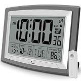 WallarGe Atomic Clock 12.5 Inch Self-Setting Digital Wall Clock
