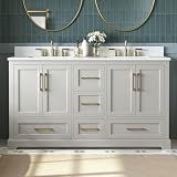 DELUXE LIVING 60 Inch Bathroom Vanity with Double Sink Combo, Greige