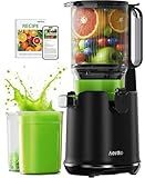 Cold Press Juicer, 5.8" Extra Large Feed Chute Slow Masticating Juicer Machines, High Juice Yield, Fit Whole Vegetables & Fruits, Professional Juice Maker,Self Feeding, Easy to Clean