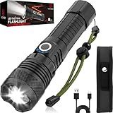 Victoper LED Flashlights, High Powered 1,000,000 Lumens Super Bright Tactical Flashlight, Rechargeable, 5 Modes Zoomable Waterproof Flash Lights for Emergency, Outdoor, Home, Camping, Hiking