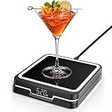 KAVAZ Smart Cocktail Maker with LED Pour Guidance, App-Controlled Drink Mixing Assistant, 3000+ Cocktail Recipes, Smart Coaster for Home Bar, Cool Gadget Gift for Men Dad Husband(Black)