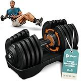 Lifepro Adjustable Dumbbells – 25lb Pair or 90lb Single, Quick-Select Hand Weights for Men/Women – Space Saving Exercise Fitness Dumbbells for Home Gym Strength & Weight Training