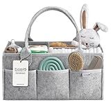 PUTSKA Nursery Storage Basket - Baby Diaper Caddy Organizer for Diaper Station, Newborn Essentials, Baby Shower Gifts and Registry Must-Haves for Boy or Girl