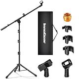 InnoGear Mic Stand Tripod Boom Arm Floor Microphone Stand Height Adjustable