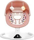 Baby Swings for Infants Remote Control 5-Speed Timer 12 Melodies Pink