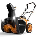Cordless Snow Blower(No Battery), Compatible with Dewalt 20V Max Battery, 20" Brushless Snow Thrower with Directional Plate & LED Lights, Electric Snow Blower Ideal for Walkways and Driveways