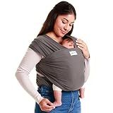 Sleepy Wrap Baby Carrier Wrap for Infants 7-35lbs, Lightweight, Dark Gray