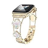 38/40/41/42 mm(Series 10) cool woman chain metal smartwatch strap compatible with Apple Watch Band Series 10/9/8/7/6/SE/5/4 adjustable replacement watch bracelet for Iwatch gold Watch Band