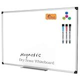 XBoard Magnetic Dry Erase Board/Whiteboard, 36 X 24 Inches, Double Sided White Board,1 Dry Eraser & 3 Dry Erase Markers & 4 Push Pin Magnets