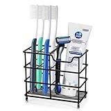 Toothbrush Holders for Bathrooms, Stainless Steel Toothbrush Holder for Kids and Adults, Electric Toothbrush and Toothpaste Holder, Rustproof Bathroom Accessories Organizer