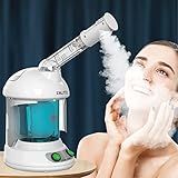 Facial Steamer - Ozone Steamer with 360° Rotatable Arm - 40 Min Steam Time - Humidifier - Unclogs Pores - Blackheads - Portable Facial Steamer for Personal Care Use at Home or Salon,White