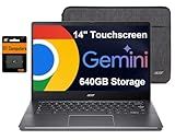 Acer Chromebook Plus 514 Laptop w/Google AI (14" FHD Touchscreen, Intel 8-Core i3-N305, 8GB RAM, 640GB Storage) for Education, K12, Students, Business, 11-Hr Long Battery Life, 1080p Webcam, Chrome OS