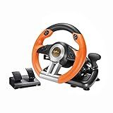 PXN PC Racing Wheel, V3 PRO 180 Degree Universal Usb Car Sim Race Steering Wheel with Pedals for PC, PS3, PS4, Xbox One, Xbox Series X/S, Switch (Orange)