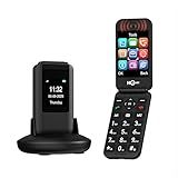 SilisoundTek 2.8+1.5" Flip Phone, Dual Screen Flip Phones for Seniors, SOS Button丨Speed Dial丨Large Fonts丨Charging Dock丨1400mAh Battery