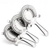 Notana Hawthorne Strainer for Cocktails - Professional Bar Strainer - 4 Prong Design - Bartender Strainer for Shaker - Use for Cocktail Shakers with Strainer - Stainless Steel Strainer Set - 3 Pack