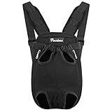 Pawaboo Pet Carrier Backpack, Adjustable Pet Front Cat Dog Carrier Backpack Travel Bag, Legs Out, Easy-Fit for Traveling Hiking Camping for Small Medium Dogs Cats Puppies, Small, Black