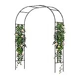 OnlyGarden Garden Arch Trellis, Trellis Arch for Climbing Plants Outdoor, 5FT x 7.9FT Metal Full Garden Arbor, Trellises for Patio Lawn Backyard, Large Garden Archway Decoration Black 59.1" x 94.5in