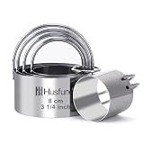 Husfunov Biscuit Cutter Set, Round Cookie Cutters with Handle