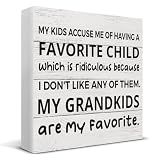 Grandparents Gifts, Gifts for Grandparents, Papaw Gift, My Kids Accuse Me of Having a Favorite Child Wooden Sign Home Desk Shelf Table Decorations for Christmas Grandparent's Day Thanksgiving