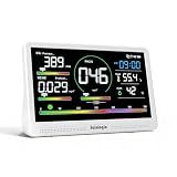 Sainlogic Air Quality Monitor Indoor, 16 in 1 VOC Meter, CO2, HCHO, TVOC, PM2.5, PM1.0, PM10, Humidity, Temperature, 7.2" Large Display 3-Color AQI Alerts Air Quality Tester for Home Air Monitor