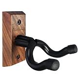 Guitar Wall Mount, Walnut Wood Guitar Hanger, U-Shaped Guitar Wall Hanger Mount, Guitar Holder Hook Stand Wall for Acoustic, Electric Guitar, Banjo, Bass, for Guitar Player Men Boy