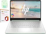 HP 14" Business Laptop Computer with 1-Year Office 365, Intel Quad-Core N150 Processor, 4GB RAM 128GB UFS, Windows 11 Home, PLUSERA Earphones, Willow Green