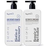 Hair Growth Shampoo and Conditioner Set - Rosemary & Biotin Shampoo and Conditioner for Hair Thickening - Botanical Boost for a Healthy Scalp, Hair Growth and Strengthen