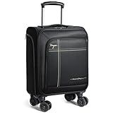 Tonyeee Softside Carry on Luggage Airline Approved, 17 Inch Underseat Carry-on Luggage with Removable Spinner Wheels, Small Personal Item Suitcase for Travel Business (Black, 17 inch_Underseat)