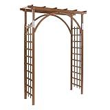 Outvita 7Ft Dark Brown Wooden Garden Arbor Arch Trellis