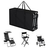 Explore Land 2-in-1 Folding Chair Caring Bag - 900D Furniture Cover for Lounge Zero Gravity Light Weight Transport Folding Rollator Walker(42" L x 9" W x 28" H, Black)