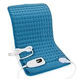 Deepsoon Heating Pad,Electric Heating Pads for Back,Neck,Abdomen,Moist Heating Pad for Shoulder,Knee,Arms,Legs,Dry/Moist Heat & Auto Shut Off,Christmas Gifts for Men and Women,Blue,24x12 Inch