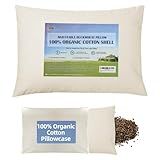 LOFE Organic Buckwheat Pillow for Sleeping with Organic Cotton Pillowcase - 20''x26'' Adjustable Pillow, Breathable for Cool Sleep, Cervical Support for Back and Side Sleeper(Tartary Buckwheat Hulls)
