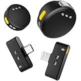 RIBIU Wireless Lavalier Microphone for iPhone/Android/PC, Mini Microphone with Noise Cancellation, 16Hrs Battery Life, Lapel Mic for iPhone, USB C/Type C Wireless Lapel Mic for Video Recording
