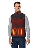 ORORO Men's Heated Vest Lightweight 4-Zone USB-C Battery Heated Puffer Vest (Black,XL)