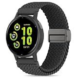 Folavii 20mm Magnetic Braided Nylon Band Compatible With Garmin Vivoactive 6/Vivoactive 5/3/3 Music Watch Bands, Quick Release Stretchy Strap Replacement for Venu Sq 2/Forerunner 55/165/245/645