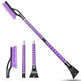 HEEYA 42.2 Inch Ice Scraper and Brush for Car, Snow Brush and Ice Scraper for Windshield Window, Car Snow Scraper with Foam Grip for SUV Truck Jeep Vehicle - Purple