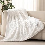 Reaks Heated Throw Blanket, 5 Heat Levels, 3 Hours Auto-Off, White