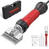 Vkdemer Horse Clippers,600W Professional Electric Horse Grooming Kit, Shaving Equine Clippers for Horses Goat Cattle Large Thick Coat Animals,6 Speeds Heavy Duty Farm Livestock Haircut Trimmer
