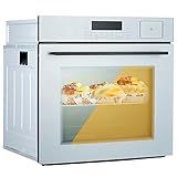 24" Single Wall Oven, Built-in Ovens with Steam and Air Fry Function, 5 Automatic Recipes, 3000W, 240V, 2.5 CF Convection Electric Oven, Stainless Steel, Touch Control, Timer, Safety Lock