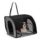 K&H Pet Products Enclosed Dog Car Seat, Travel Safety Carrier for Pets, Dog Travel Car Seat, Soft-Sided Covered Cat Carrier, Washable Pad, Multiple Entrances, Mesh Windows - Medium 24 X 19 X 17in